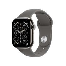 Apple Watch Series 11 GPS + Cellular - Caixa natural de titânio 42 mm - Pulseira esportiva cinza-pedra M/G