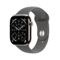 Apple Watch Series 11 GPS + Cellular - Caixa natural de titânio 46 mm - Pulseira esportiva cinza-pedra M/G