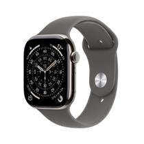 Apple Watch Series 11 GPS + Cellular - Caixa natural de titânio 46 mm - Pulseira esportiva cinza-pedra P/M