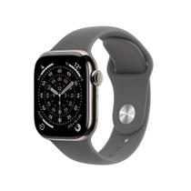 Apple Watch Series 11 GPS + Cellular, Caixa Natural de Titânio de 42 mm, Pulseira Esportiva Cinza-pedra, Tamanho P/M - MF8M4AM/A