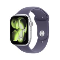 Apple Watch Series 11 GPS + Cellular - Caixa prateada de alumínio 46 mm - Pulseira esportiva roxo-névoa P/M