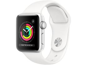 Apple Watch Series 3 (GPS) 38mm Caixa Prateada - Alumínio Pulseira Esportiva Branca