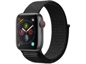 Apple Watch Series 4 (GPS + Cellular) 40mm Caixa - Cinza-Espacial Pulseira Loop Esportiva Preta