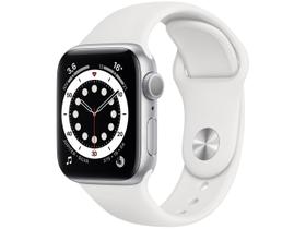 Apple Watch Series 6 40mm Prateada GPS - Pulseira Esportiva Branca