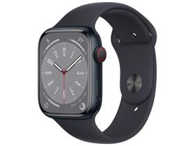 Apple Watch Series 8 45mm GPS + Cellular Caixa Meia-noite Alumínio Pulseira Esportiva