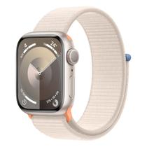 Apple Watch Series 9 41mm GPS Caixa Estelar de Alumínio, Pulseira Loop Esportiva Estelar, Neutro em Carbono - MR8V3BZ/A
