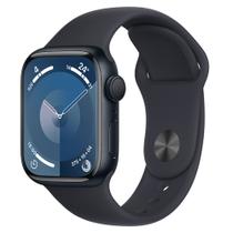 Apple Watch Series 9 41mm GPS Caixa Meia-noite de Alumínio, Pulseira Esportiva Meia-noite, Tamanho M/G, Neutro em Carbono - MR8X3BZ/A