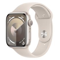 Apple Watch Series 9 45mm GPS Caixa Estelar de Alumínio, Pulseira Esportiva Estelar, Tamanho M/G, Neutro em Carbono - MR973BZ/A