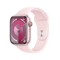 Apple Watch Series 9 45mm GPS + Cellular Caixa Rosa de Alumínio, Pulseira Esportiva Rosa-claro, Tamanho M/G, Neutro em Carbono - MRML3BZ/A