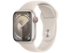 Apple Watch Series 9 GPS + Cellular Caixa Estelar de Alumínio 41mm Pulseira Esportiva Estelar M/G