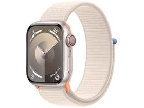 Apple Watch Series 9 GPS + Cellular Caixa Estelar de Alumínio 41mm Pulseira Loop Esportiva Estelar (Neutro em Carbono)
