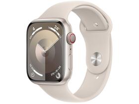 Apple Watch Series 9 GPS + Cellular Caixa Estelar de Alumínio 45mm Pulseira Esportiva Estelar P/M