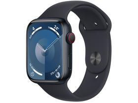 Apple Watch Series 9 GPS + Cellular Caixa Meia-noite de Alumínio 45mm Pulseira Esportiva Meia-noite M/G