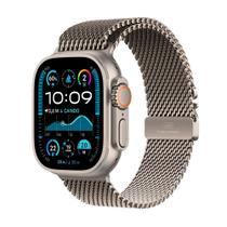 Apple Watch Ultra 2 GPS + Cellular, Caixa Natural de Titânio de 49 mm, Pulseira Natural Estilo Milanês de Titânio, Tamanho M - MX5R3BE/A