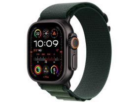Apple Watch Ultra 2 GPS + Cellular, Caixa Preta de Titânio de 49 mm, Pulseira Loop Alpina Verde Escura, Tamanho M - MX4R3BE/A Apple Watch Ultra 2 GPS + Cellular, Caixa Preta de Titânio de 49 mm, Pulseira Loop Alpina Verde Escura, Tamanho M - MX4R3BE/A