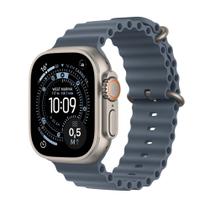 Apple Watch Ultra 3 GPS + Cellular Caixa Natural de Titânio 49mm Pulseira Oceano Azul-âncora