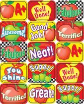 Apples Motivational Jumbo Stickers - 90 Stickers - Tcr4336 - Teacher Created Resources