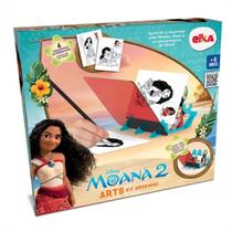 Aprendendo a Desenhar Com a Moana Arts Kit Com 11 Peças