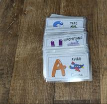 Aprendendo alfabeto brincando - 26 Cartões plastificado