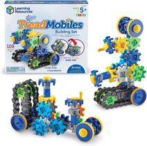 Aprendendo recursos Gears! Engrenagens! Engrenagens! Conjunto de construção treadmobiles, brinquedos STEM, desenvolve habilidades de engenharia precoce, 108 peças, idades 5+