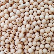 Aprox 590 Pérola conta de madeira Cru 14mm 490g macramê
