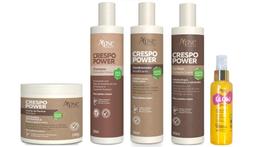 Apse Crespo Power Shampoo e Co Wash e Creme De Pentear e Condicionador + Glow Spray