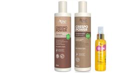 Apse Crespo Power Shampoo e Condicionador e Glow Spray