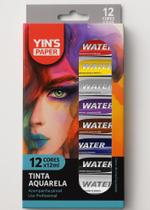 Aquarela 12 Cores 12ml Para Pinturas Delicadas e Ateliê Com Pincel