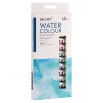 Aquarela 12 cores Bisnagas com 12ml Water Colour Sinoart
