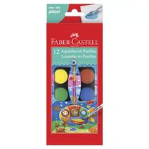 Aquarela 12 cores com pincel Faber-Castell