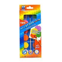 Aquarela 12 Cores Mega Acqua Color + 1 Pincel TRIS