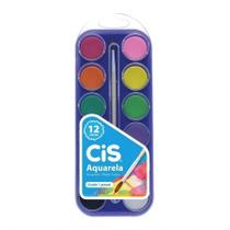 Aquarela 12 cores + pincel - 527400 - Cis Aquarela 12 cores + pincel - 527400 - Cis
