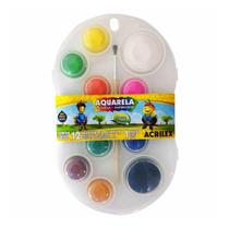Aquarela Acrilex Pastilha Pincel C/12 Cores Aquarela Acrilex Pastilha Pincel C/12 Cores