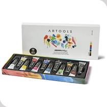Aquarela bisnaga 6ml 12 cores artools misci para pintura em papel