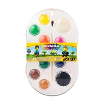 Aquarela em Pastilha 12 Cores - Acrilex