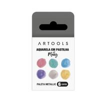 Aquarela Em Pastilha Matiz Artools Paleta Metallic 6 Cores