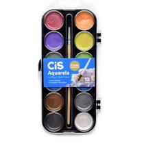 Aquarela em Pastilha Metálica CiS - 12 Cores
