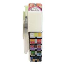 Aquarela em Pastilha Sinoartcom 25 cores + Pincel SFP091