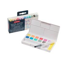 Aquarela em Pastilha Tons Pastel Estojo 12 Cores