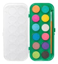 Aquarela Em Pastilhas Leo & Leo 12 Cores Com Pincel Aquarela Em Pastilhas Leo & Leo 12 Cores Com Pincel