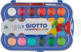 Aquarela Escolar 24 Cores em Pastilhas Giotto + Pincél
