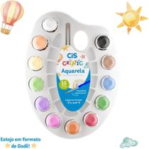 Aquarela Escolar CIS Criatic 12 Cores + Pincel Estojo Aquarela Escolar CIS Criatic 12 Cores + Pincel Estojo