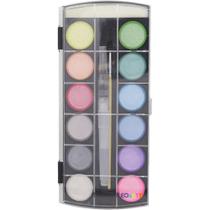 Aquarela Escolar Metálica 12 Cores - Caixa com 6 Unidades Aquarela Escolar Metálica 12 Cores - Caixa com 6 Unidades