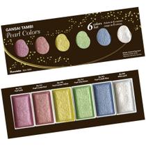 Aquarela Kuretake Gansai Tambi 06 Cores Peroladas - Japão Aquarela Kuretake Gansai Tambi 06 Cores Peroladas - Japão