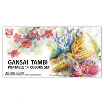 Aquarela Kuretake Gansai Tambi 14 Cores Portable Aquarela Kuretake Gansai Tambi 14 Cores Portable