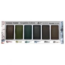 Aquarela Kuretake Gansai Tambi Graphite Colors 6 Cores