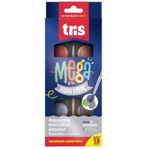 Aquarela Mega Acqua Color Metálica Com 12 Cores 604466 Tris