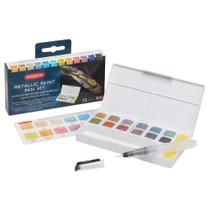 Aquarela Metalica Derwent 12 Cores + Pincel Reservatório Aquarela Metalica Derwent 12 Cores + Pincel Reservatório