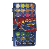 Aquarela Pastilha 36 Cores Homem Aranha Spider Man Infantil Pincel DAC Aquarela Pastilha 36 Cores Homem Aranha Spider Man Infantil Pincel DAC