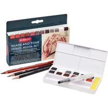 Aquarela Pastilha Derwent Shade &amp Tone Set 12 Cores